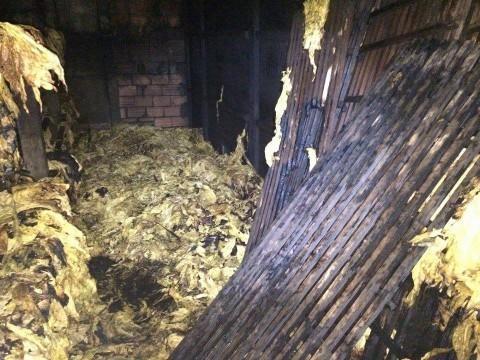Bombeiros atendem a incêndio em estufa de fumo em aurora