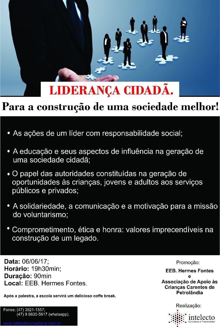 Com o tema: Liderança Cidadã, palestra será realizada em Petrolândia