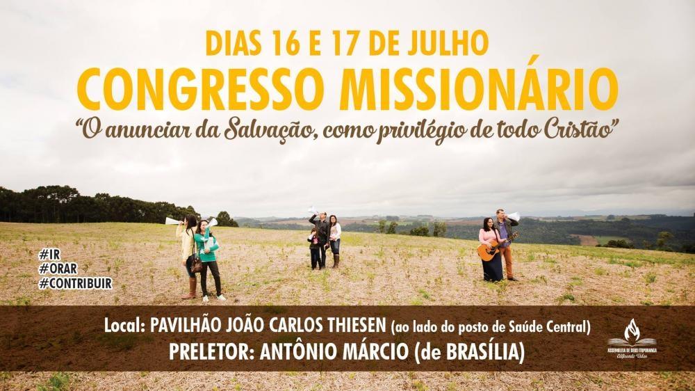 Congresso Missionário será realizado no final de semana em Ituporanga