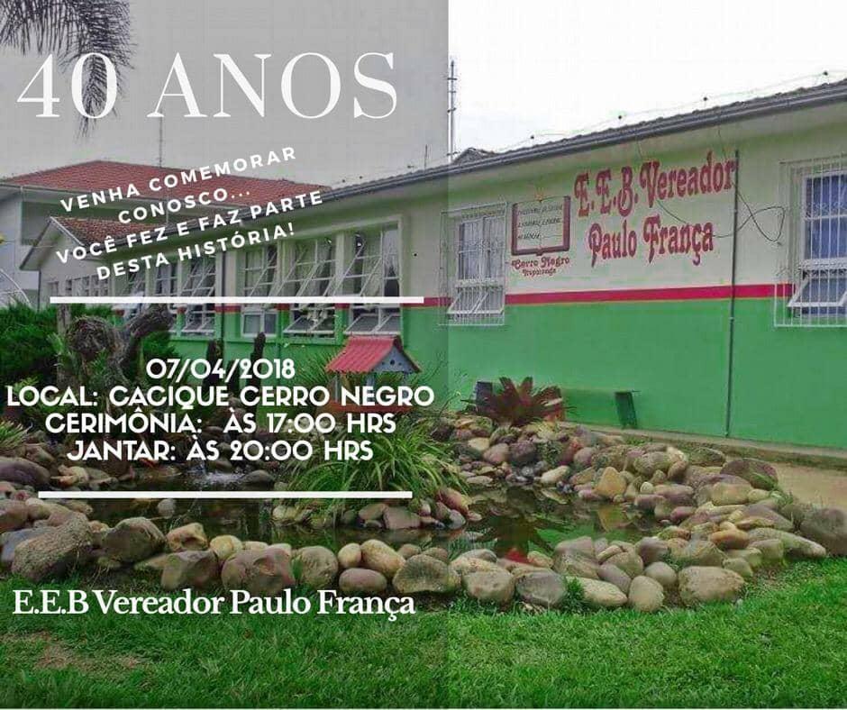 Escola Vereador Paulo França completa 40 anos em Ituporanga