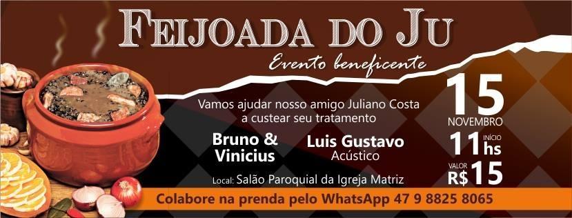 Feijoada beneficente será realizada em prol de jovem que foi atingido por uma barra de ferro na cabeça, em Ituporanga