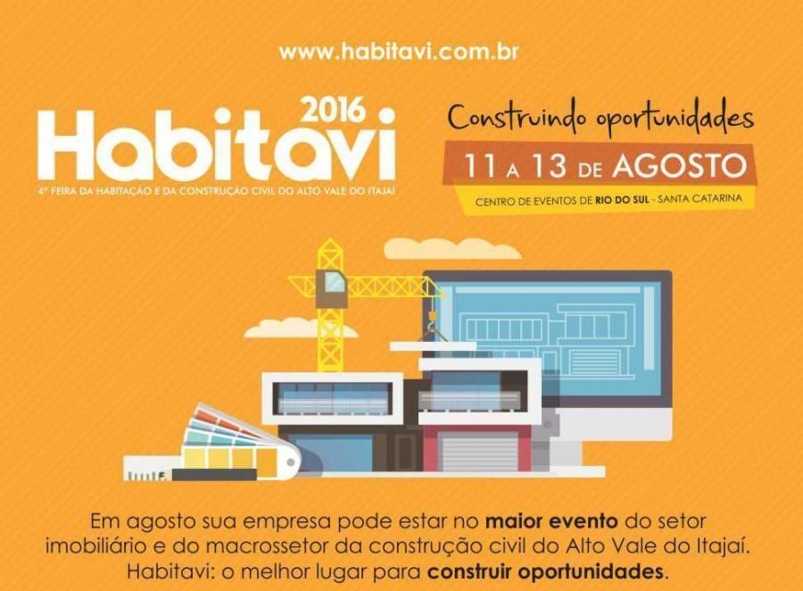 Feira de Habitação e da Construção Civil do Alto Vale do Itajaí será realizada em Rio do Sul