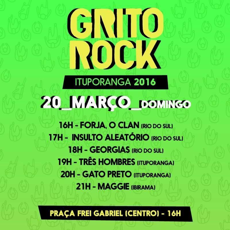 Grito Rock é neste domingo em Ituporanga