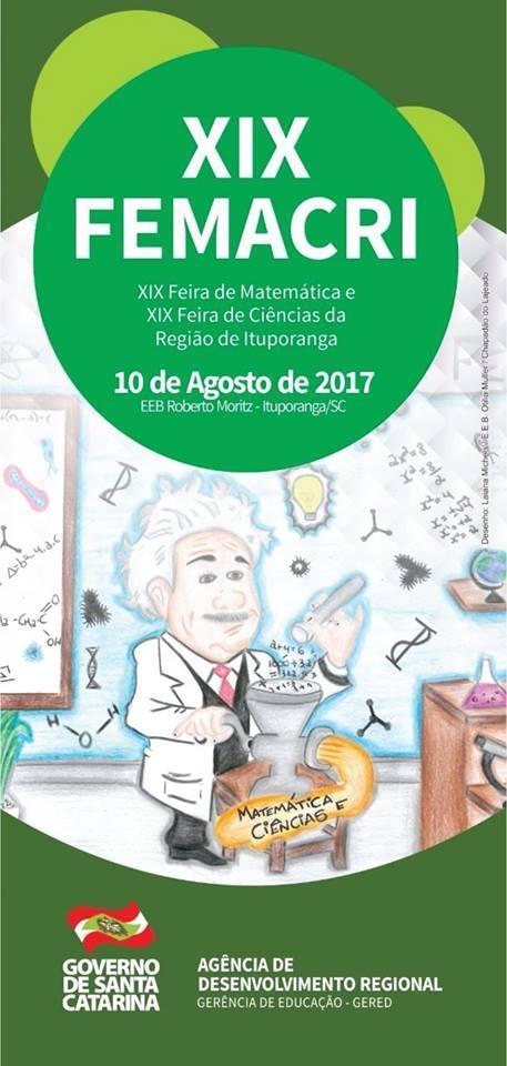 Ituporanga sedia nesta quinta a 19ª Feira de Matemática e Ciências (FEMACRI)