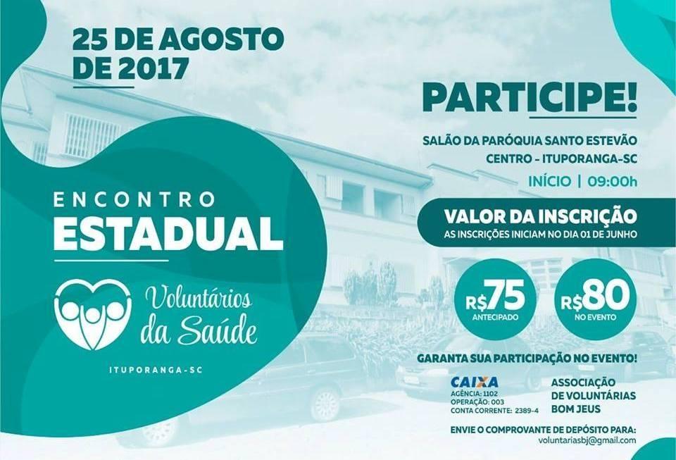 Ituporanga será sede de 11º Encontro Estadual de Voluntários da Saúde em 2017
