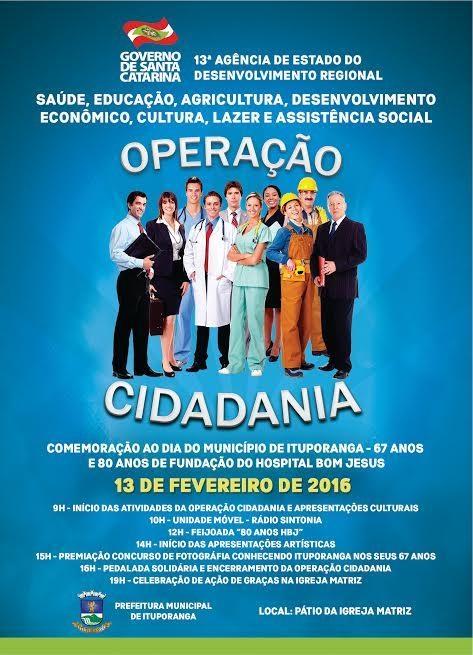 Operação Cidadania será realizada no próximo sábado em Ituporanga 