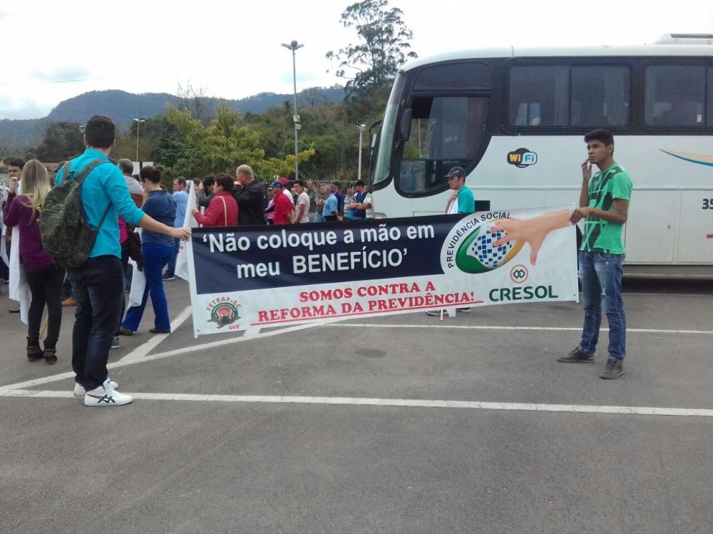 Rio do Sul recebeu na sexta-feira, 02, manifesto contra a reforma previdenciária proposta pelo Governo Federal.