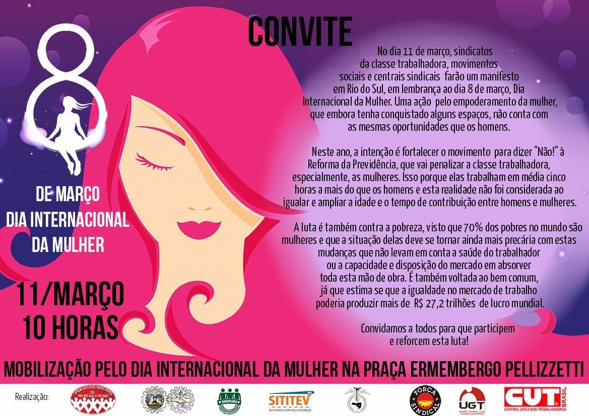 Sindicatos de Rio do Sul e Região organizam manifesto contra a Reforma da Previdência