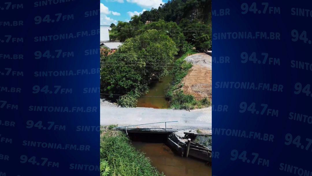 Nova ponte sobre o Rio Gabiroba começa a ser construída em Ituporanga