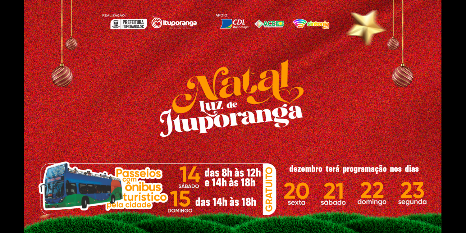 Ônibus de Turismo estará disponível na programação do Natal Luz de Ituporanga