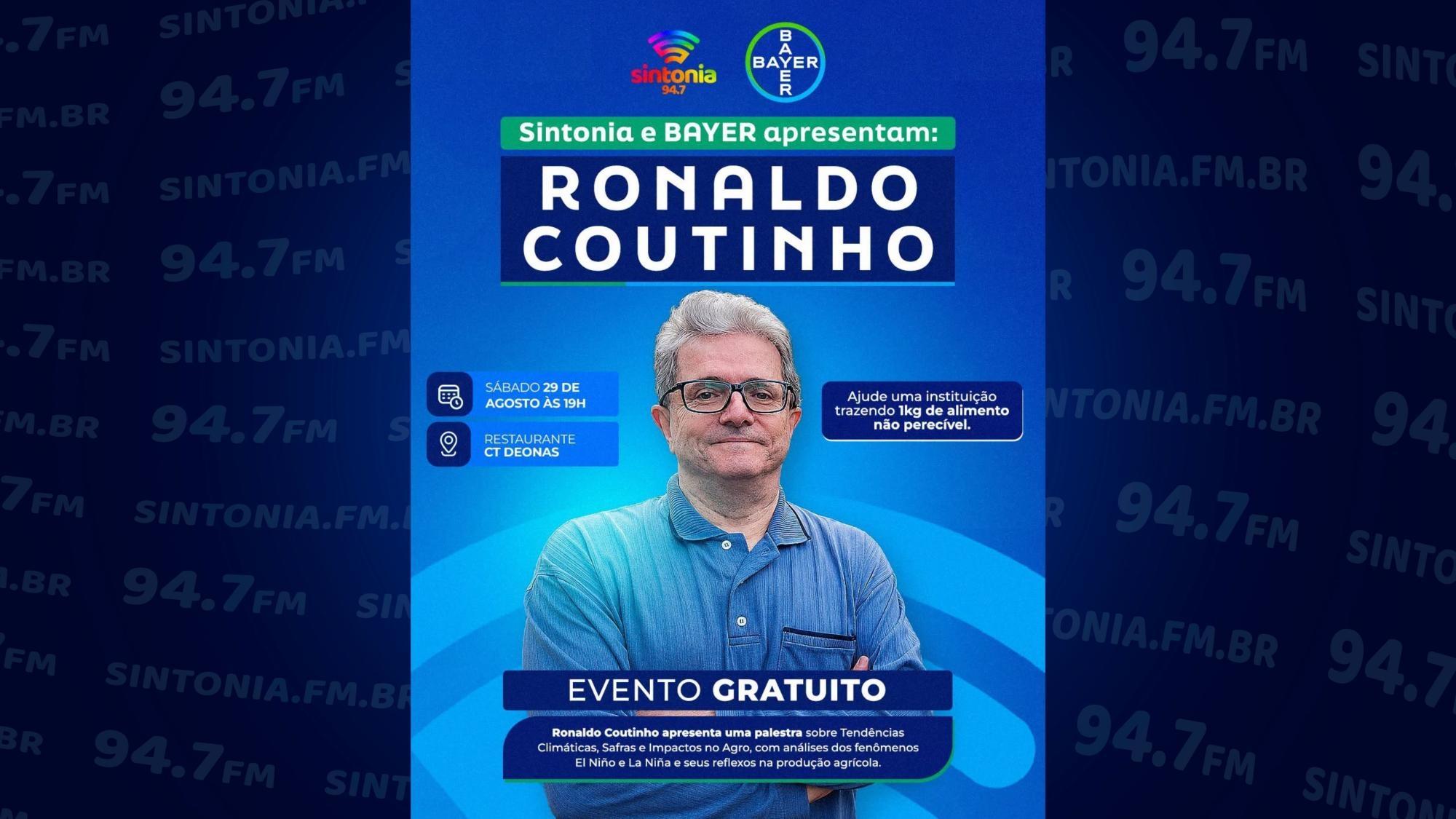 Palestra com Ronaldo Coutinho será realizada em Ituporanga neste sábado (29)