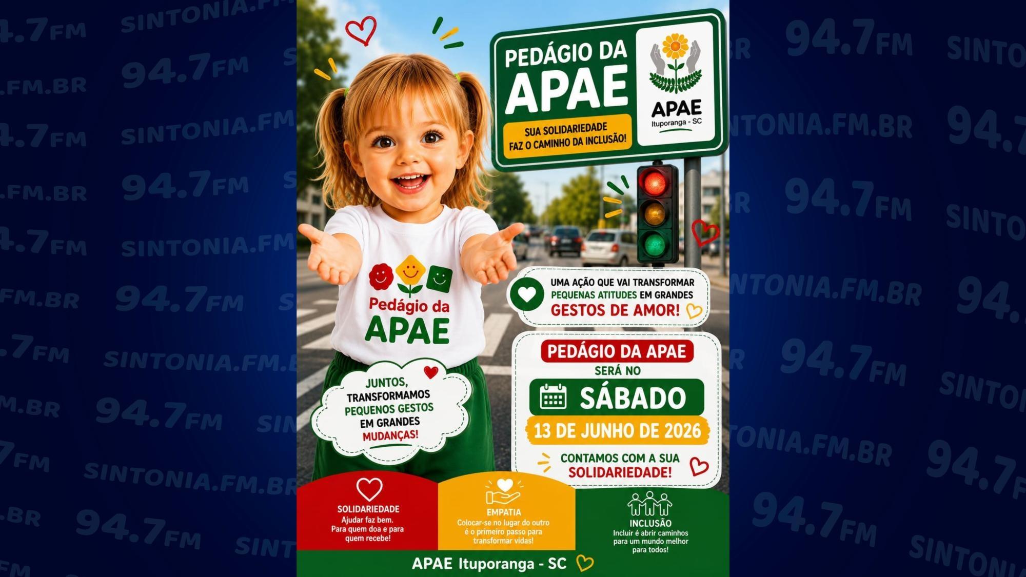 Pedágio da APAE será realizado no dia 13 de junho em Ituporanga; Demais cidades atendidas recebem equipes no dia 10