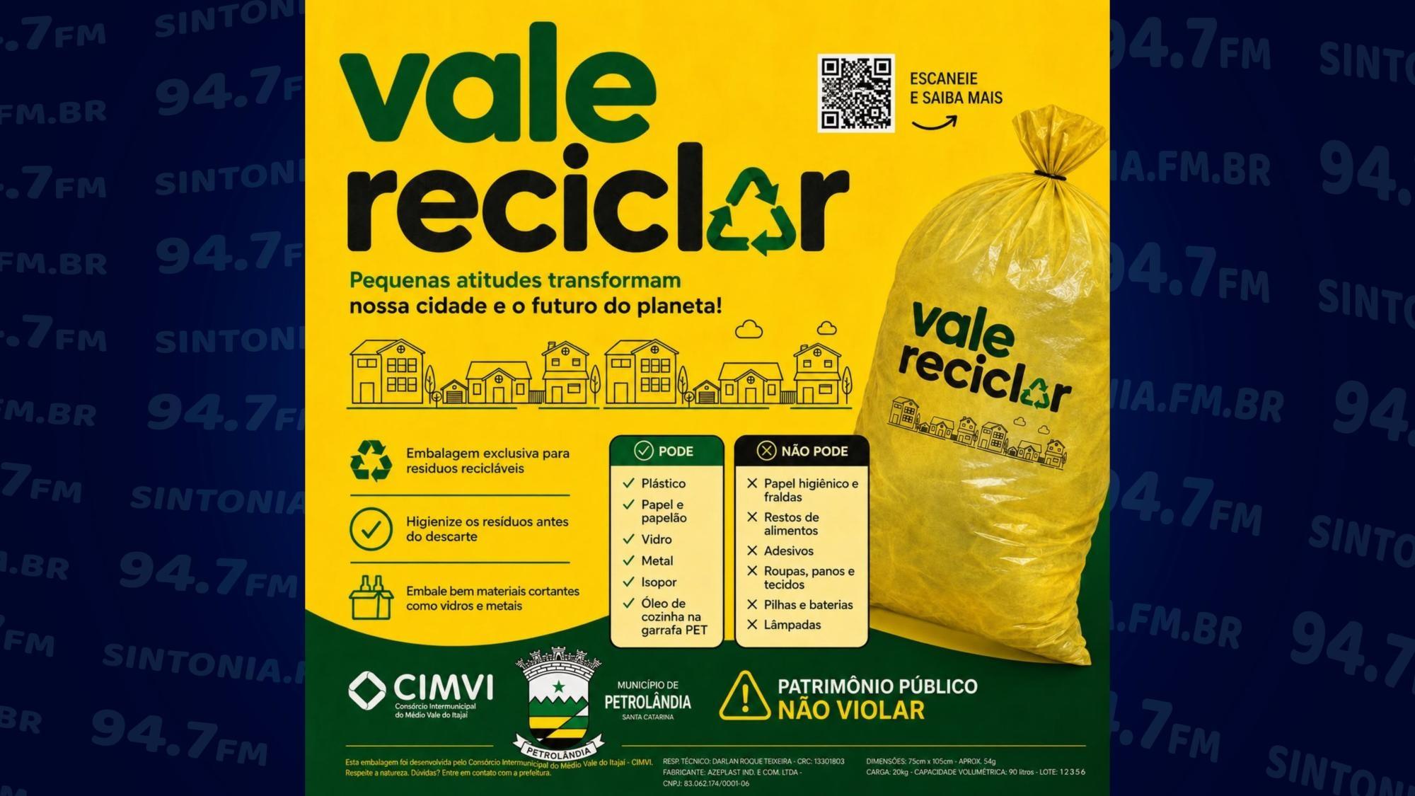 Petrolândia inicia entrega de sacolas amarelas para coleta de recicláveis