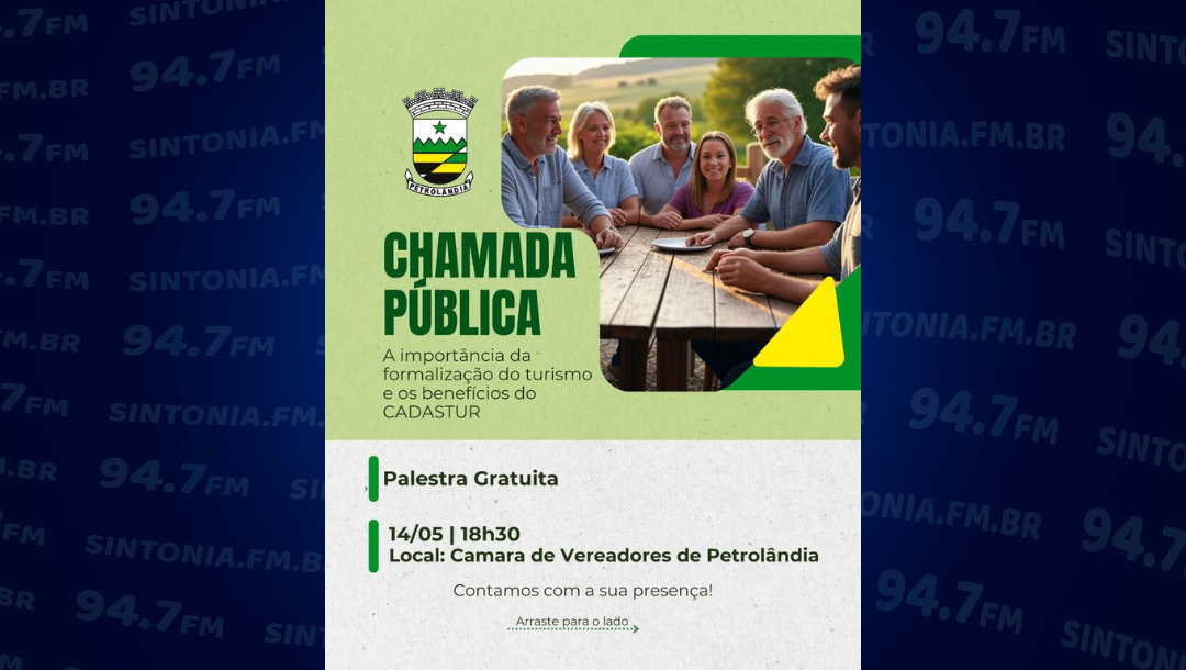 Petrolândia realiza chamada pública do turismo com palestra e case de sucesso
