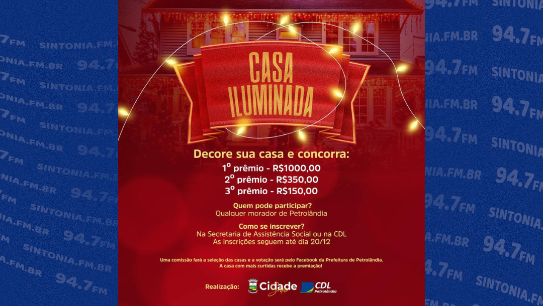 Petrolândia realiza promoção de incentivo para a comunidade decorar as casas e deixar a cidade mais bonita