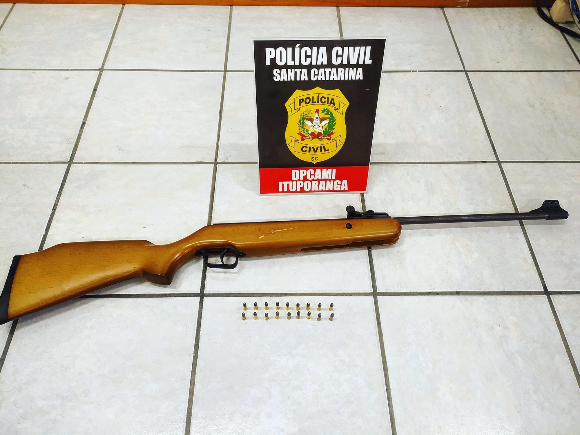 Polícia Civil apreende arma e munições em Ituporanga