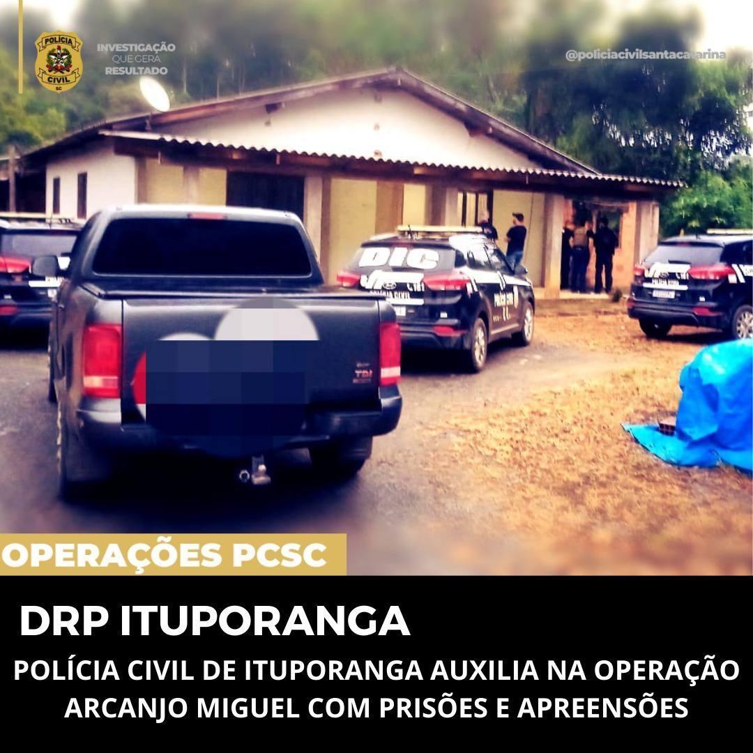 Polícia Civil de Ituporanga auxilia em operação com prisões e apreensões em municípios do Alto Vale