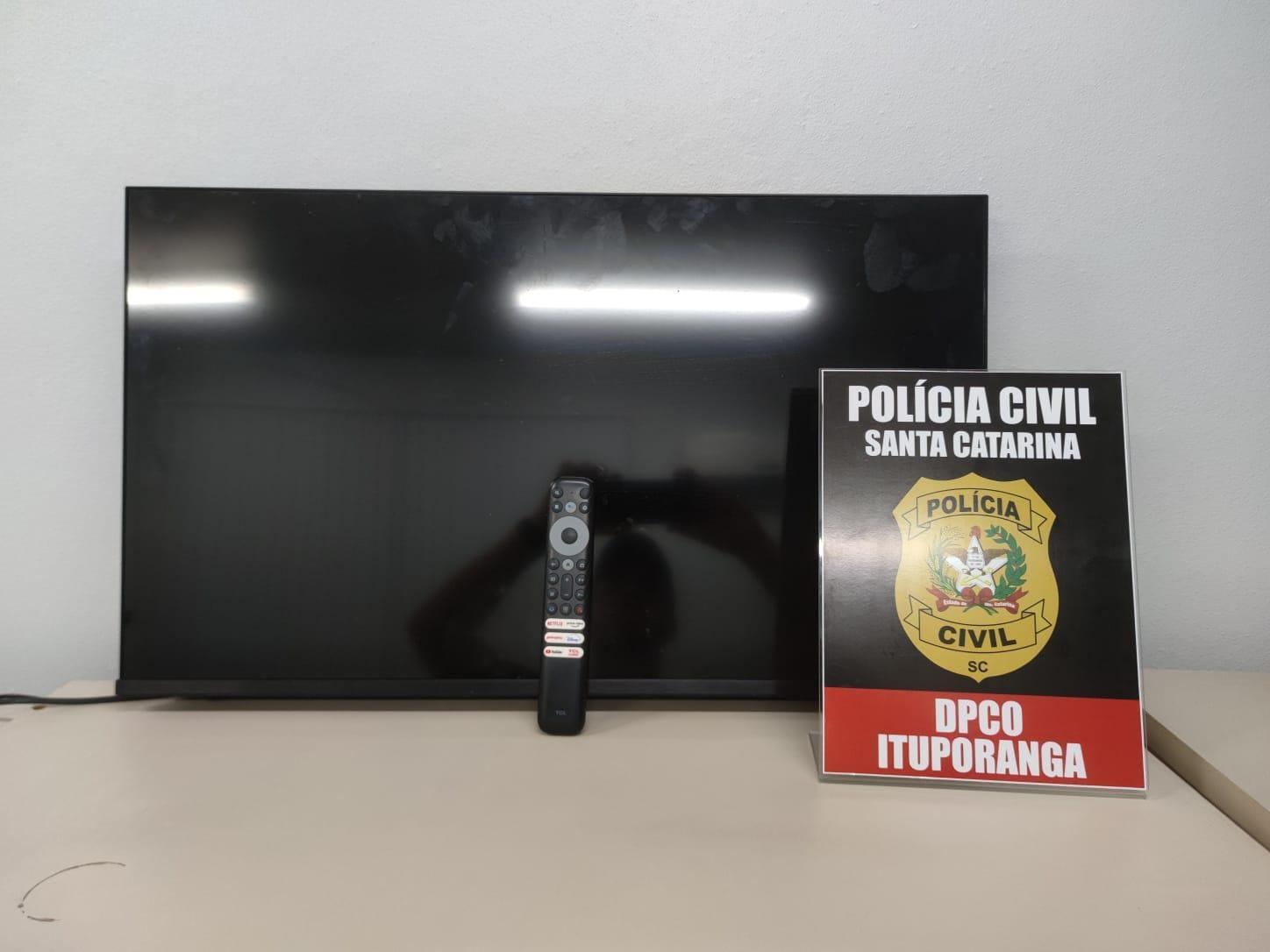 Polícia Civil de Ituporanga recupera televisão furtada em poucas horas