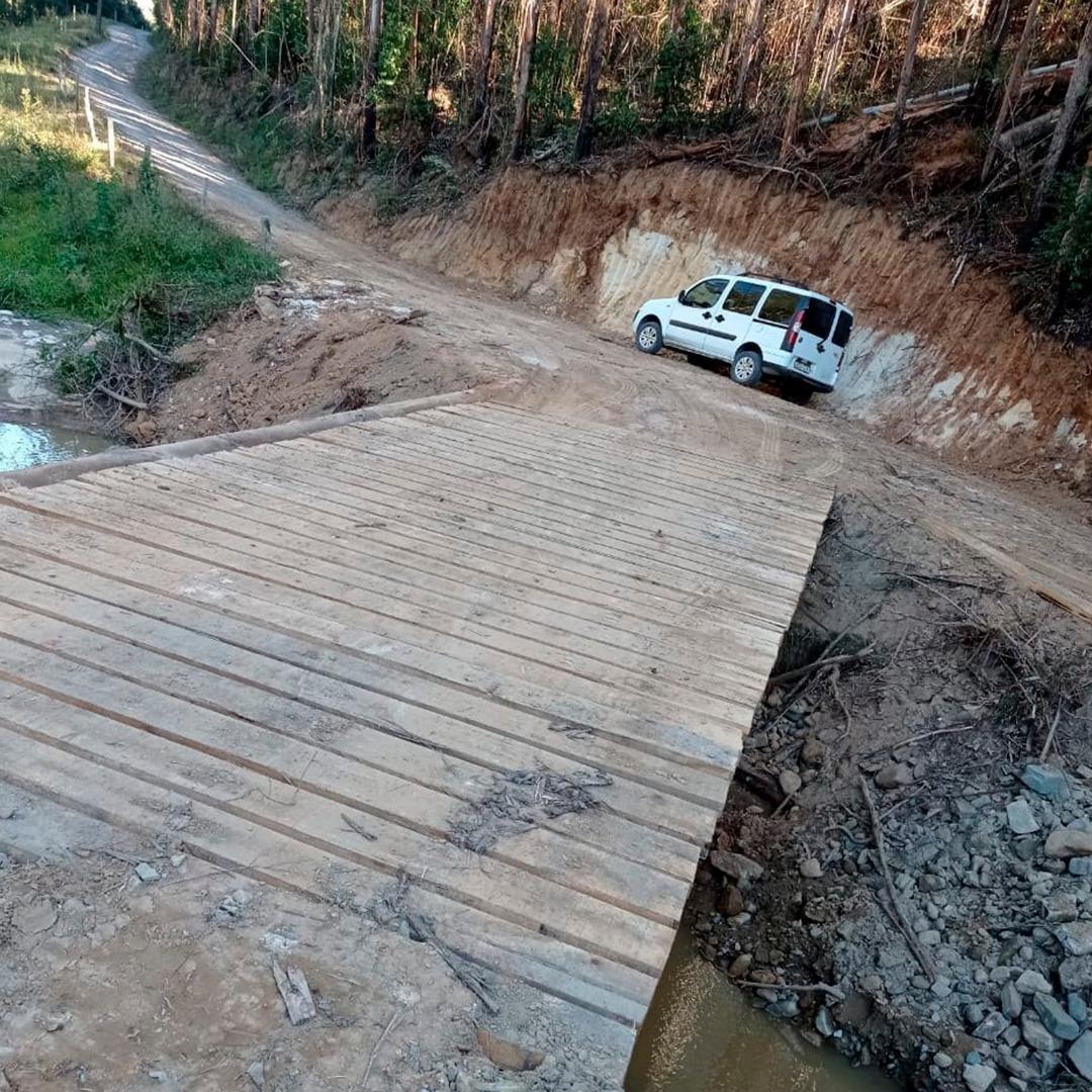Ponte que dá acesso a Presidente Nereu na comunidade de Blink em Vidal Ramos é reconstruída