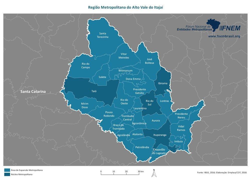 População do Alto Vale alcança 335 mil habitantes, segundo IBGE