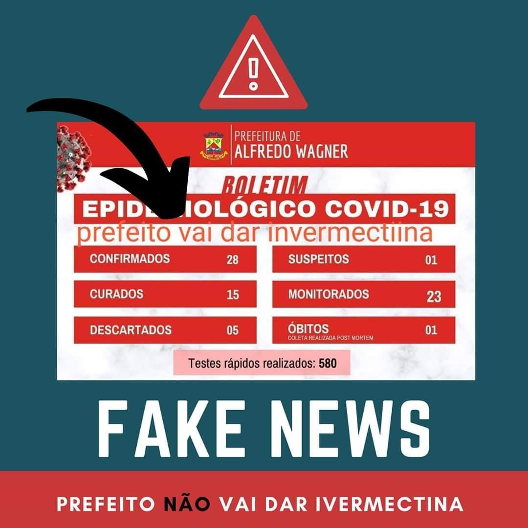 Prefeito de Alfredo Wagner desmente “fake news” e afirma que não vai distribuir invermectina para a população