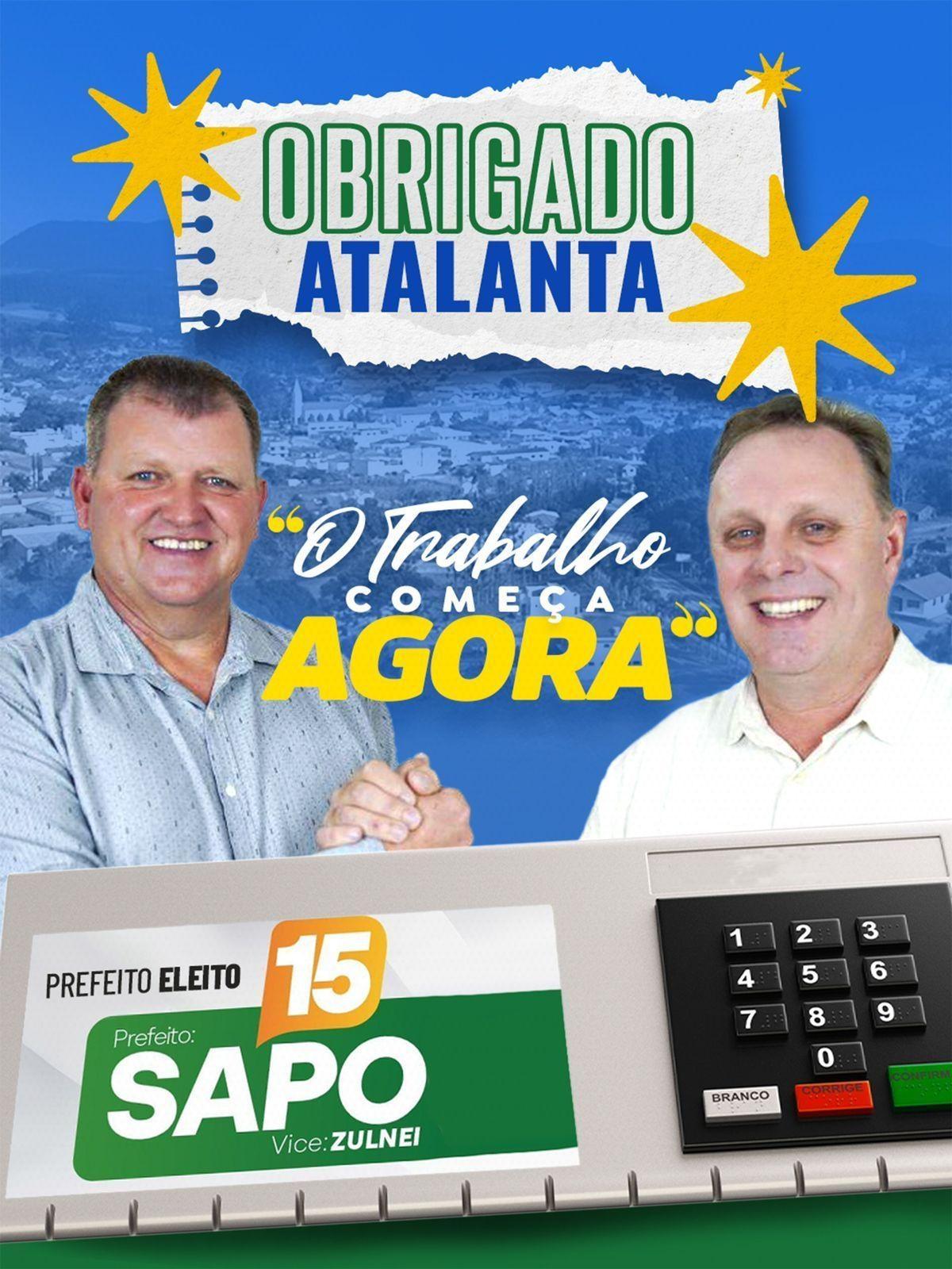 Prefeito eleito de Atalanta, Claudio Volnei Sens, agradece votos e anuncia planos para o futuro