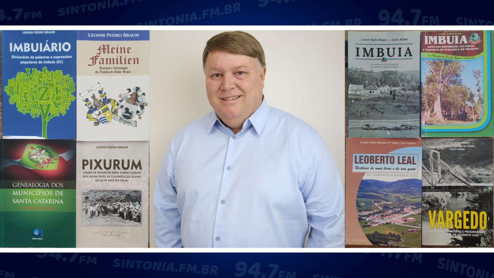 Professor e escritor Leonir Braun é autor de livros de referência sobre a história de Imbuia