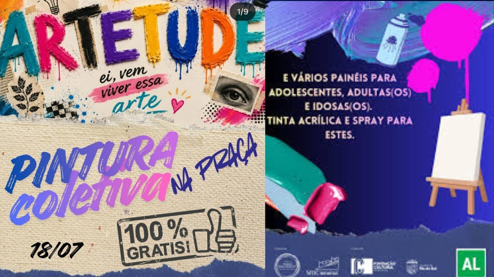 Projeto Artetude promove pintura coletiva na praça em Rio do Sul
