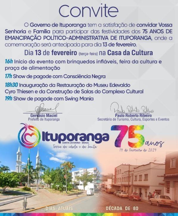 Próxima semana marca os 75 anos de Ituporanga