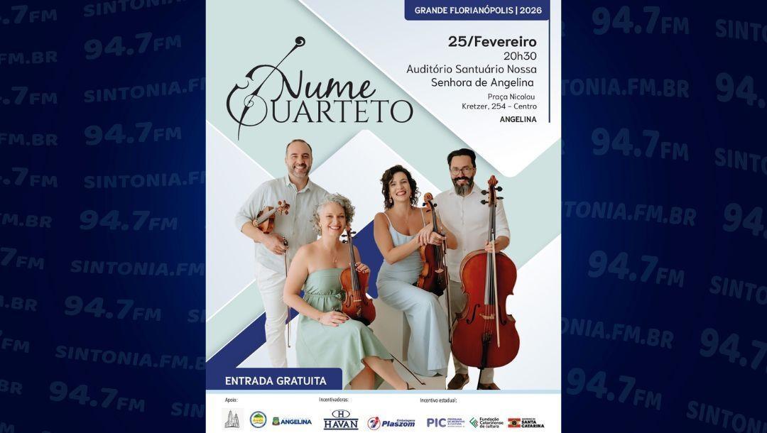 Quarteto Nume realiza concertos gratuitos em Angelina e Alfredo Wagner