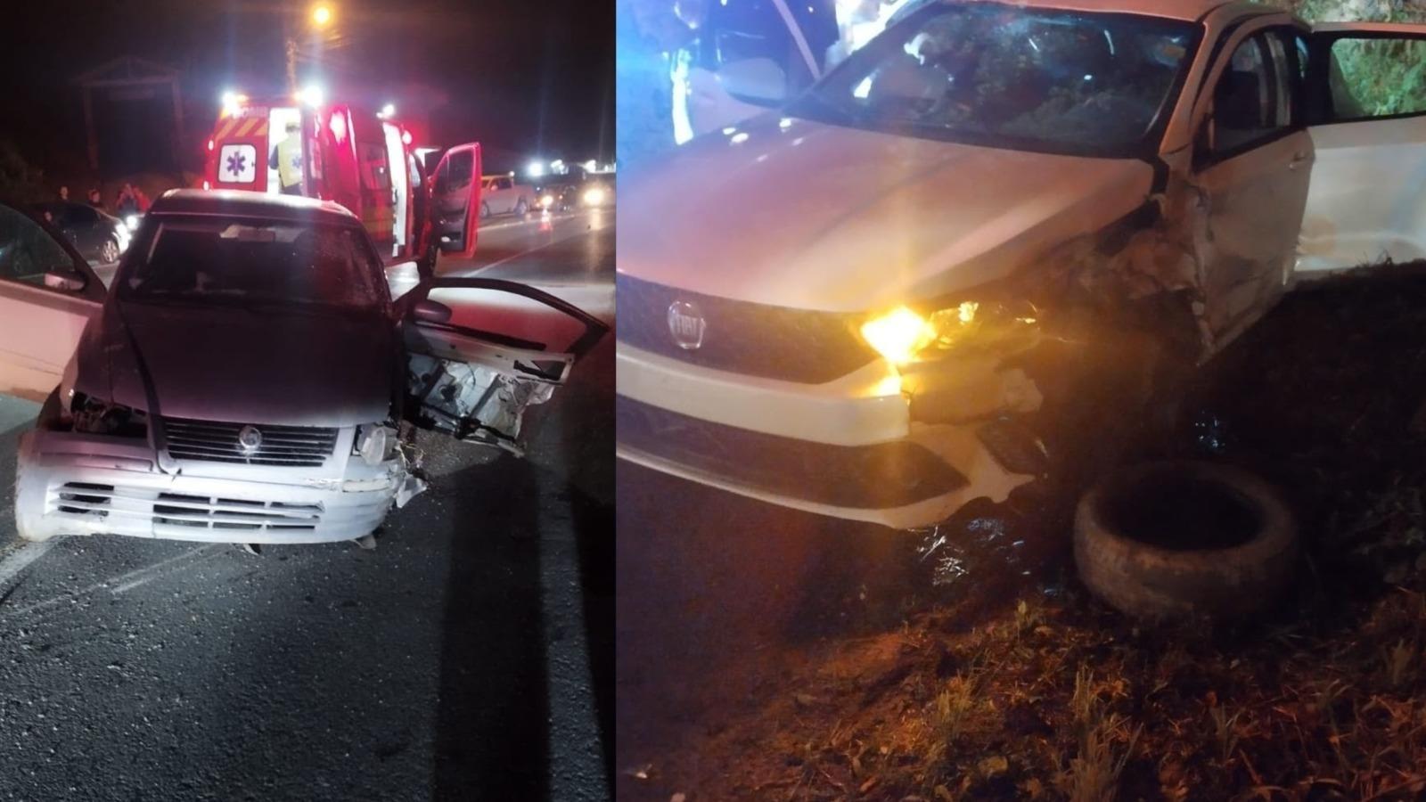 Quatro pessoas ficam feridas em grave acidente na SC-350 em Aurora