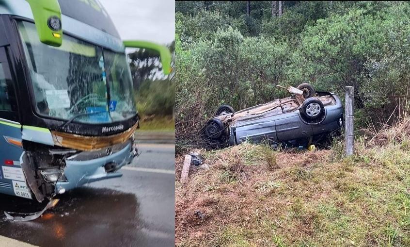 Quatro pessoas morrem em grave acidente entre carro e ônibus