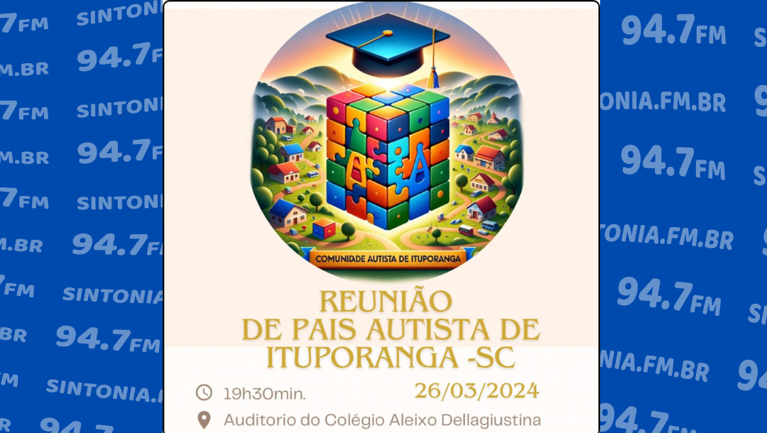 Reunião com pais de pessoas com autismo será realizada nesta terça-feira (26) em Ituporanga