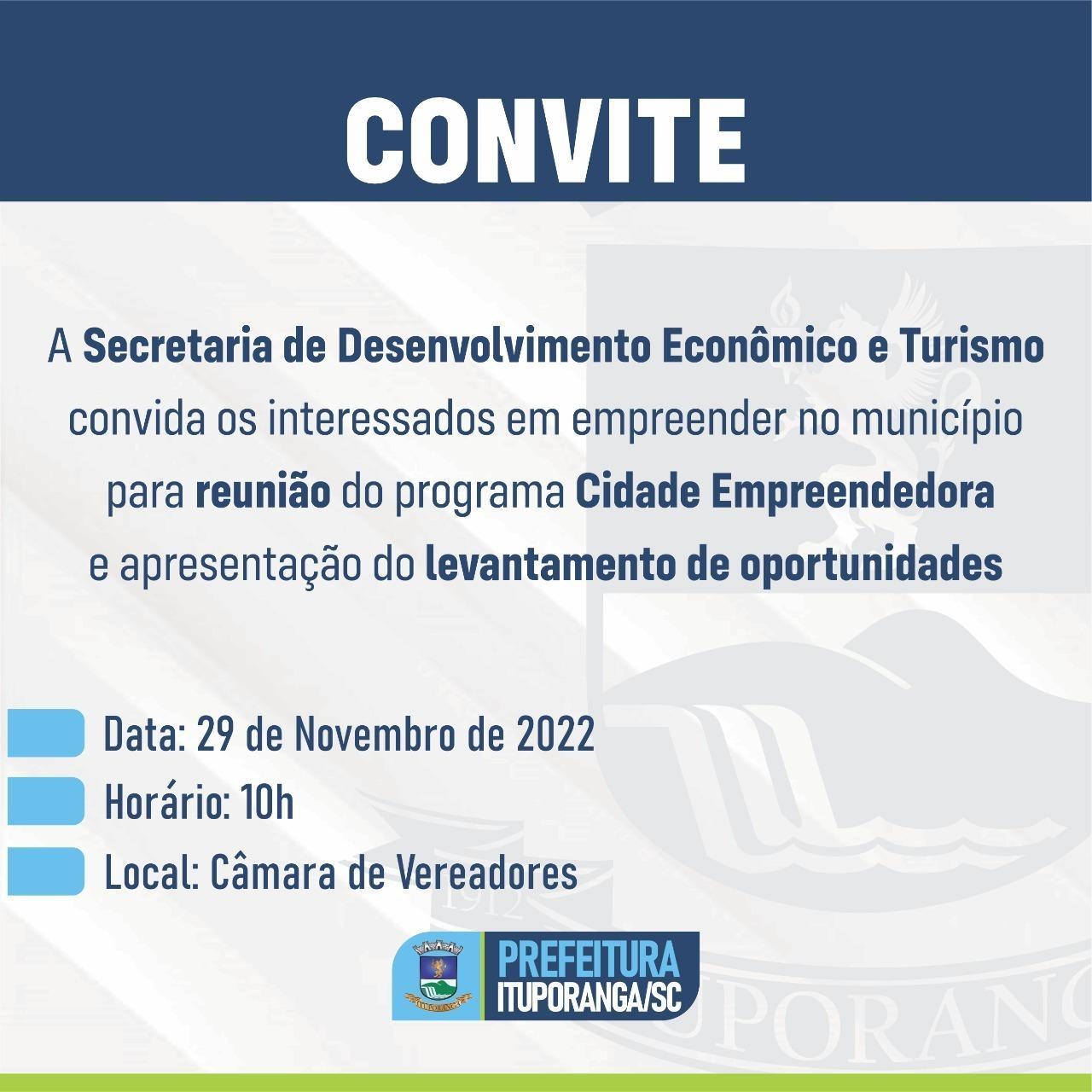 Reunião vai apresentar oportunidades de empreendedorismo em Ituporanga