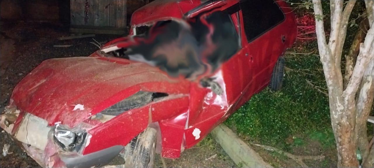 Saída de pista deixa jovem ferido na SC-350 em Aurora 