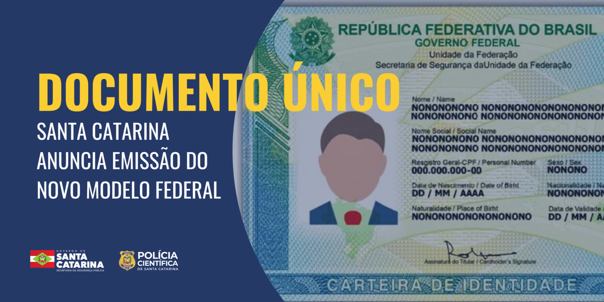 Santa Catarina está entre os 4 Estados que podem emitir a nova carteira de identidade