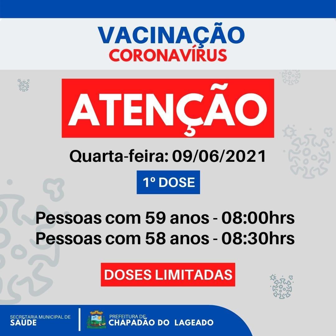 Saúde de Chapadão do Lageado realiza campanha de vacinação contra Covid nesta quarta (9)