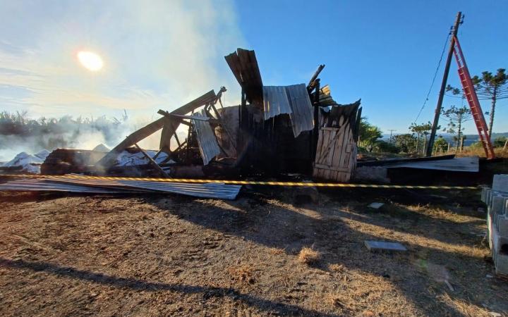 Secador de Milho é destruído por incêndio no Alto Vale