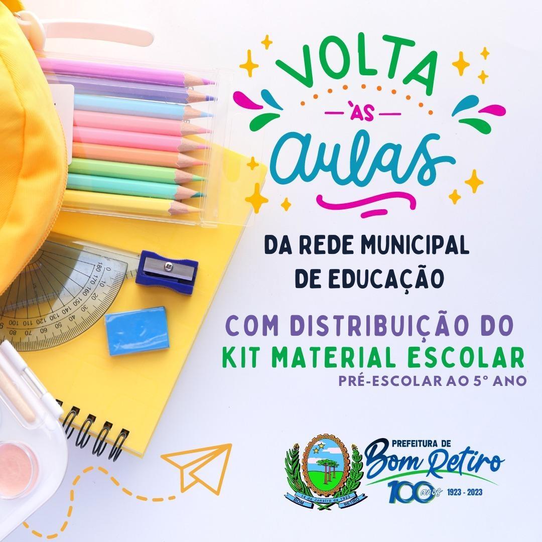 Secretaria de Educação de Bom Retiro entrega kits de material escolar para estudantes