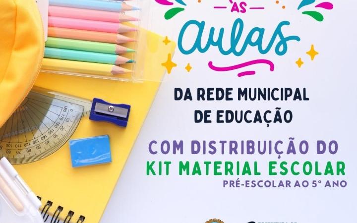 Secretaria de Educação de Bom Retiro entrega kits de material escolar para estudantes