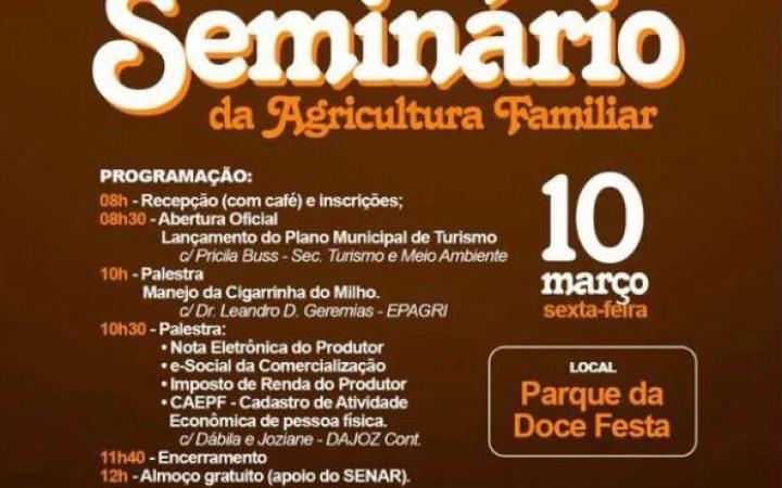 Seminário da agricultura será realizado dentro da Doce Festa em Vidal Ramos