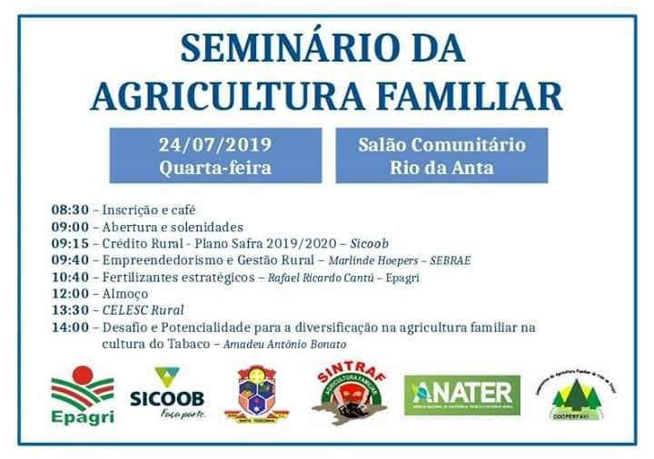 Seminário no Alto Vale vai tratar sobre cadeia produtiva do fumo e os reflexos da reforma da previdência para os agricultores