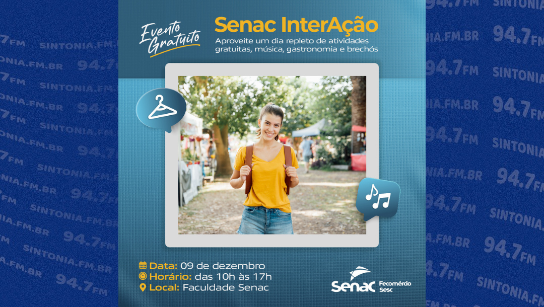 Senac estará aberto neste sábado (09) com programação especial