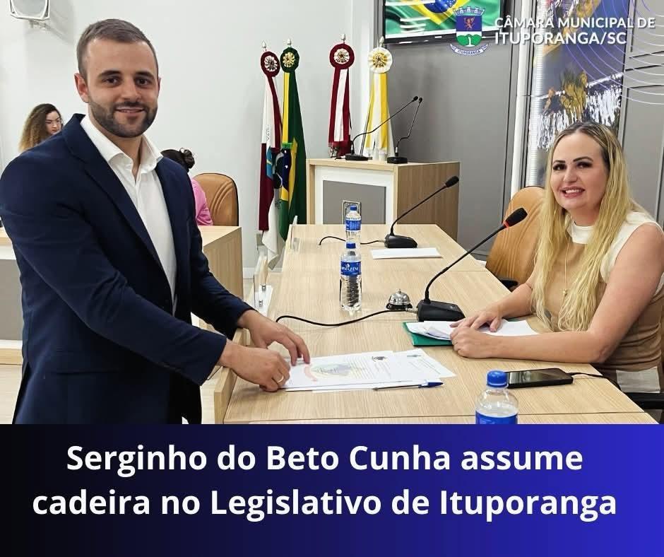 Serginho Cunha assume cadeira na Câmara e promete mandato próximo da comunidade em Ituporanga