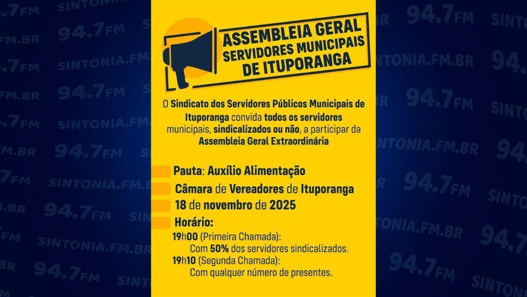 Servidores Públicos de Ituporanga vão discutir Auxílio Alimentação nas férias e no 13º em Assembleia do Sindicato