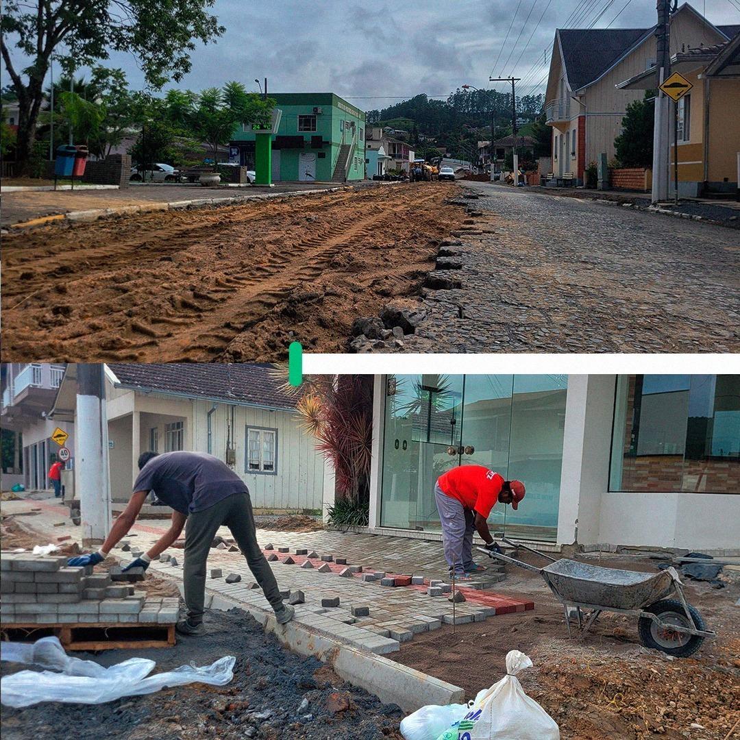 Setor de obras de Vidal Ramos aproveita o tempo firme e intensifica os trabalhos no interior 