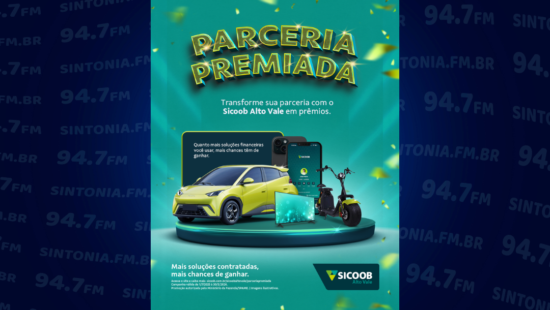 Sicoob Alto Vale completa 37 anos e lança campanha com prêmios para cooperados