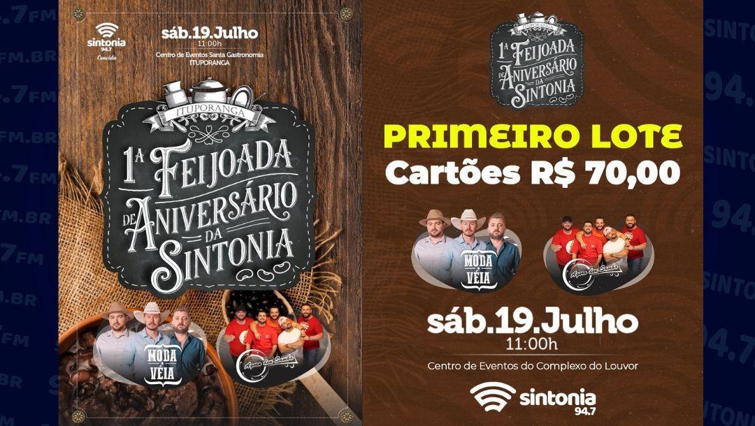 Sintonia 44 anos: Feijoada de Aniversário ocorre no dia 19 de julho