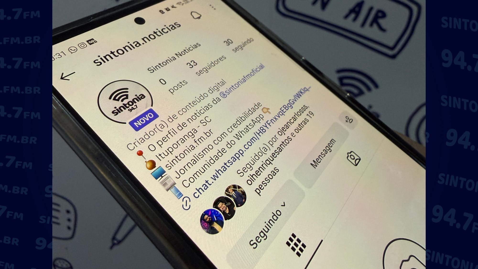 Sintonia FM lança Instagram de notícias