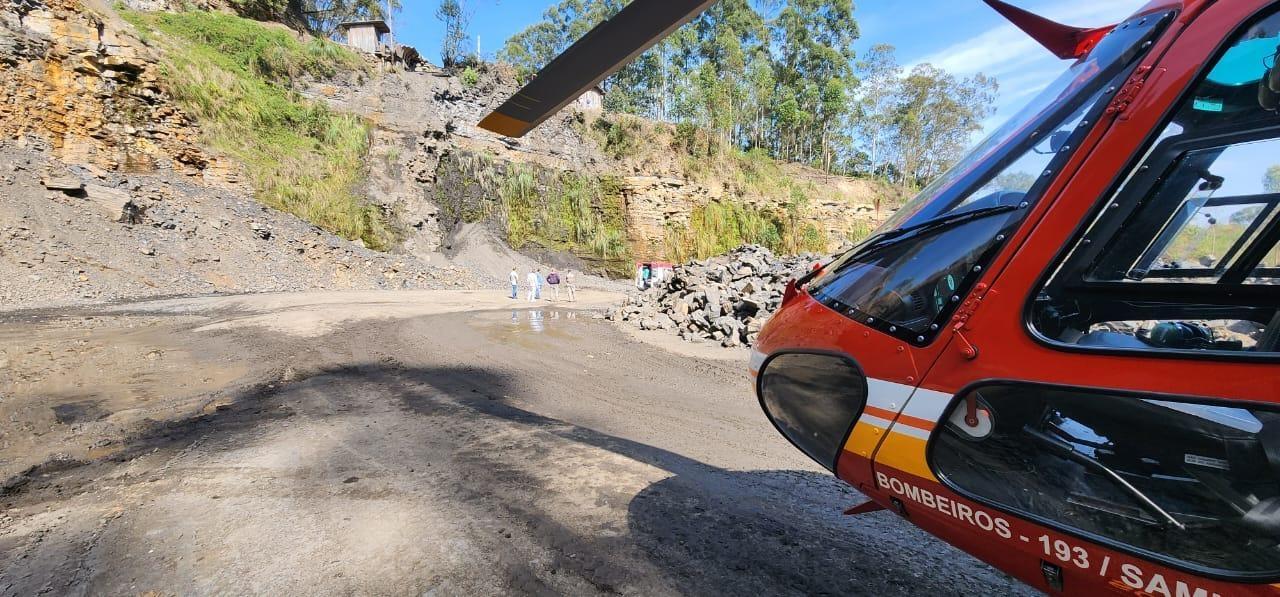 Trabalhador sofre ferimentos graves após cair de pedreira